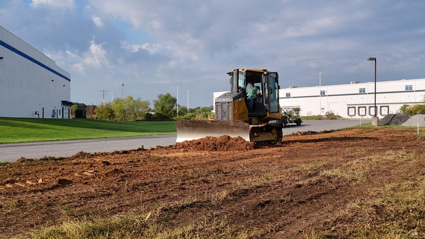 Bulldozer on a land clearing job site in Arkansas